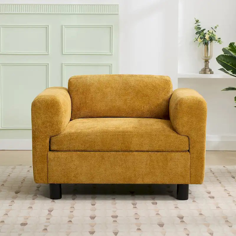 Roomfitters Oversized Accent Armchair, Comfy Single Sofa for Living Room, Bedroom or Office, Woven Velvet Upholstery
