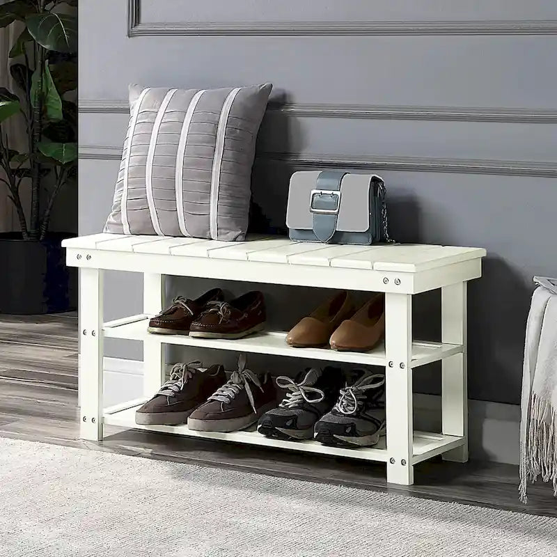 Convenience Concepts Oxford Utility Mudroom Bench with Shelves