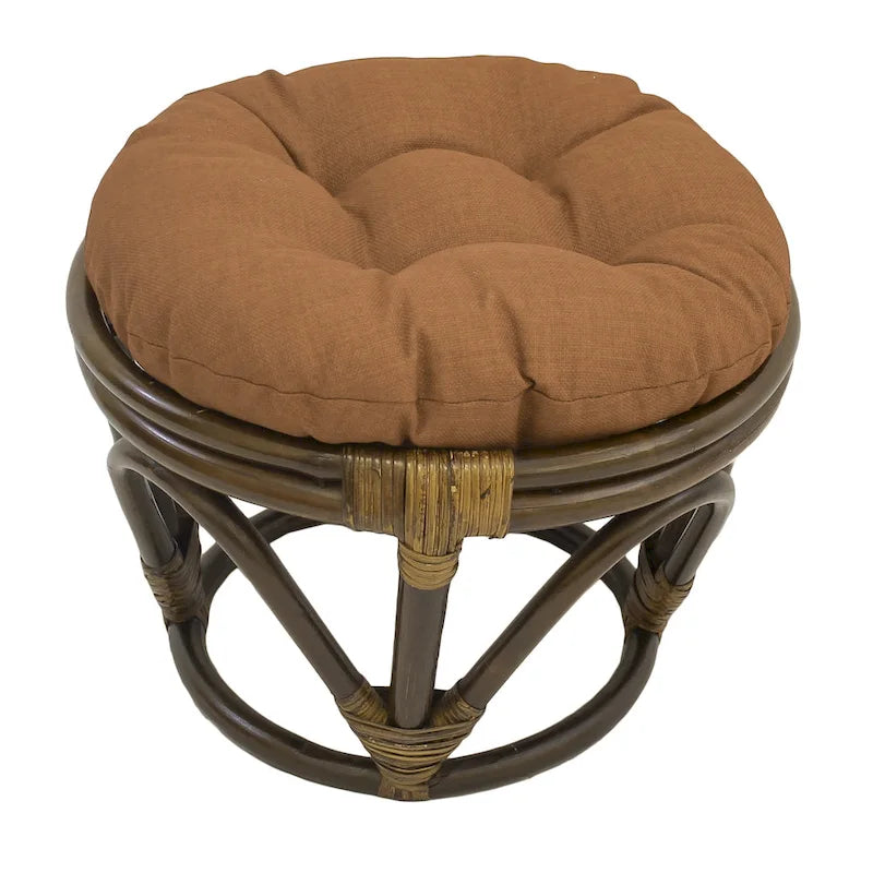 Bali 18-inch Footstool with Solid Outdoor Cushion
