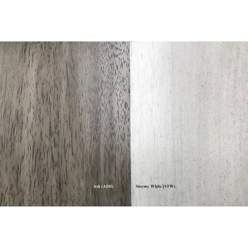 Double Transitional Pedestal Ladder Back Dinning Side chair Ash/ Stormy White 5- Piece Set