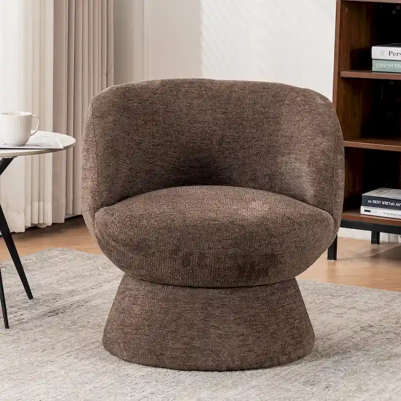 Set of1 Boucle Upholstered Modern Style Swivel Accent Chair