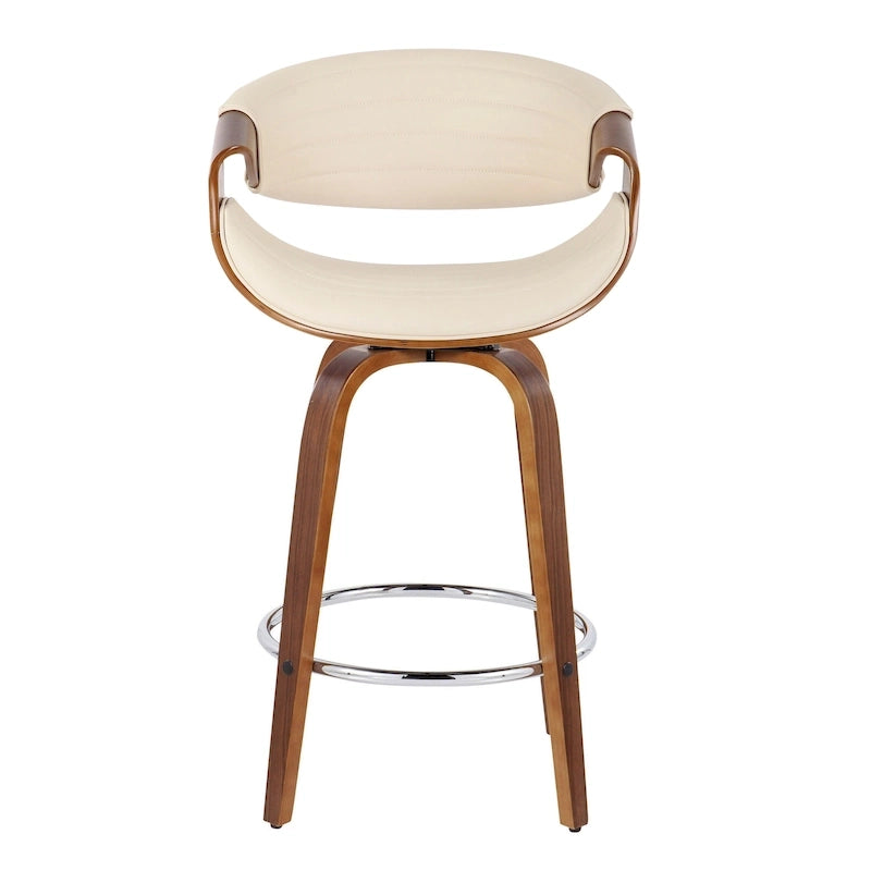 Carson Carrington Kanteborg 26 Fixed-Height Counter Stool with Bent Wood Legs & Round Footrest (Set of 2)