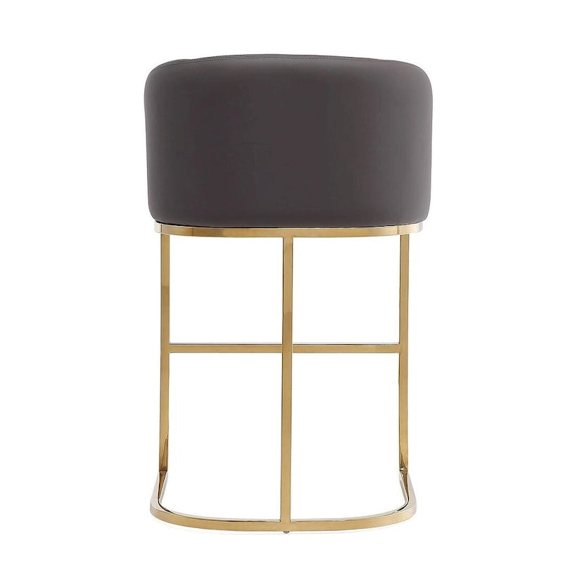 Manhattan Comfort Louvre 36 in. Titanium Gold Stainless Steel Counter Height Bar Stool (Set of 3)
