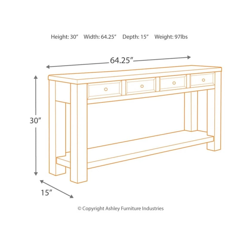 Signature Design by Ashley Gavelston Black Sofa Table