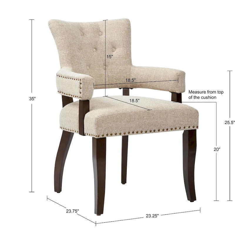INK+IVY Brooklyn Cream/ Morocco Dining Arm Chair Set of 2
