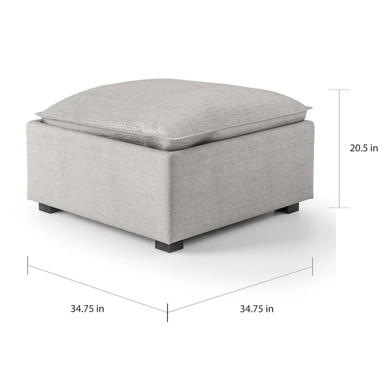 Fren Contemporary Grey Fabric Cocktail Ottoman by Furniture of America