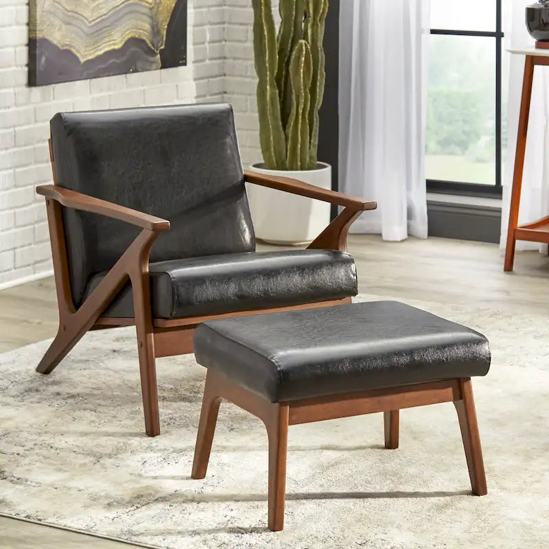 Simple Living Bianca Camel Brown Chair & Ottoman Set