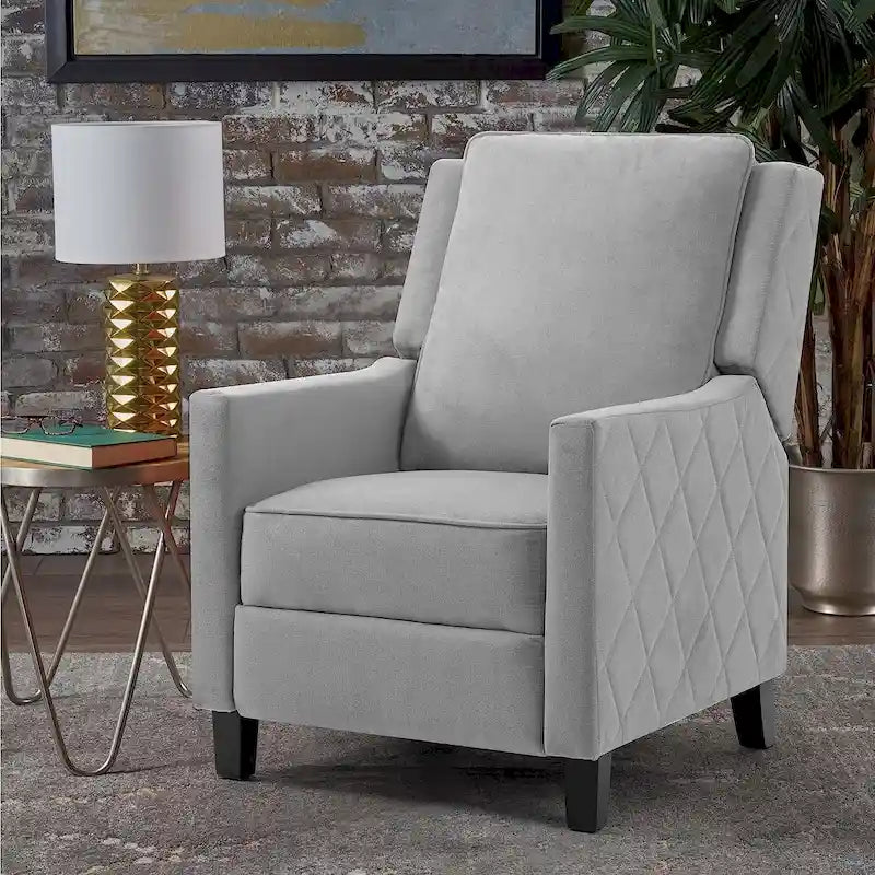 AVAWING Push Back Recliner Chair Linen Wing Back Chair