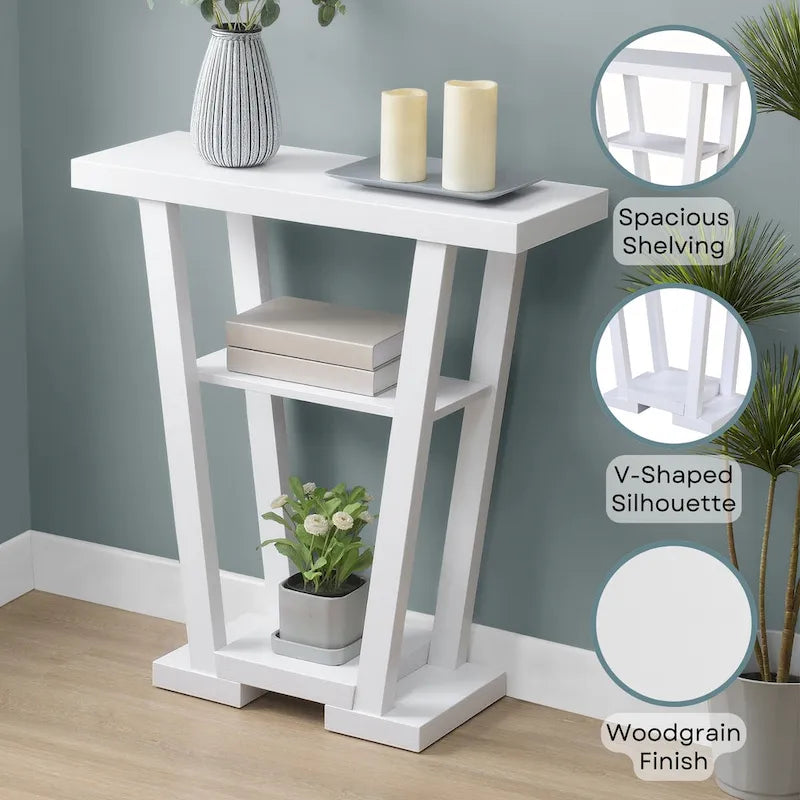 Convenience Concepts Newport V Console Table with Shelves