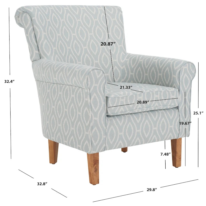 SAFAVIEH Shamika Red/Ivory Floral Club Chair - 30 W x 33 D x 35 H