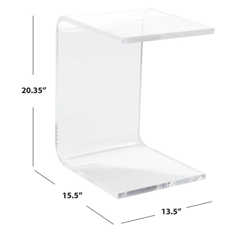 SAFAVIEH Willa Acrylic Clear Side Table - 13.5 W x 15.5 L x 20.4 H - 14Wx16Dx20H