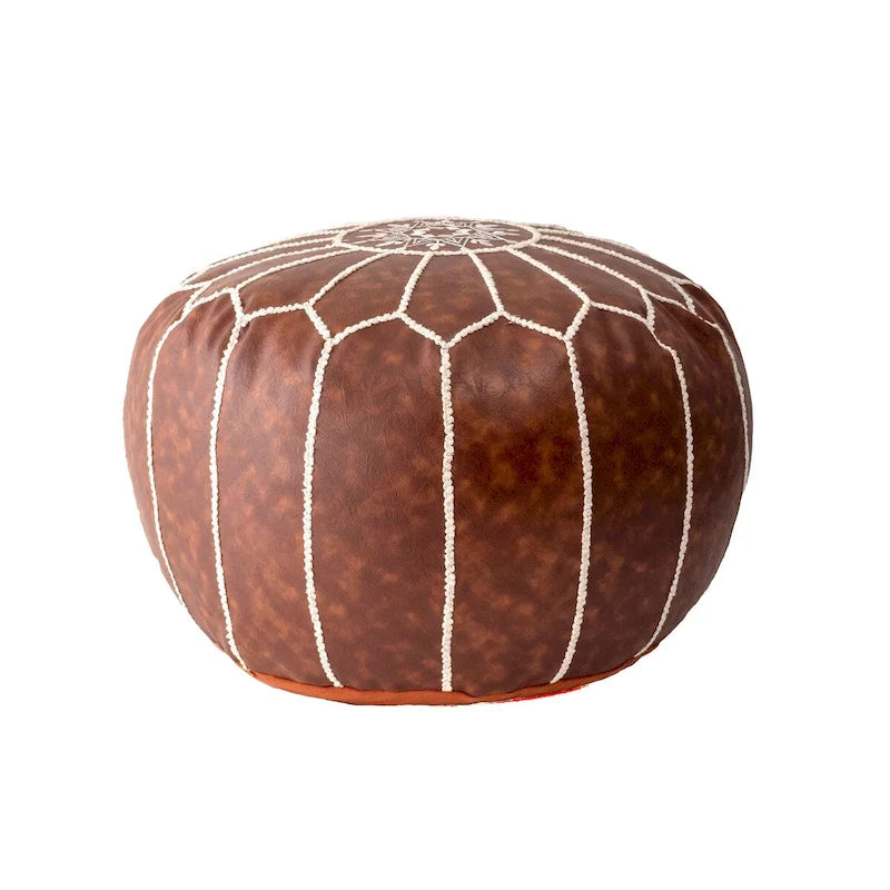 Nuloom Classic Moroccan Lightweight Faux Leather Ottoman Pouf