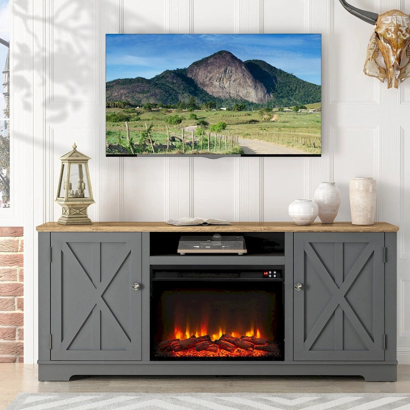 70 Farmhouse TV Stand Console for TVs up to 75 inch - 70 in Width