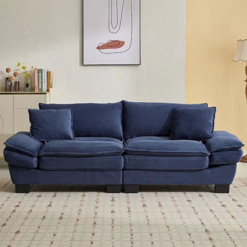 Corduroy Upholstered Deep Seat Sofa