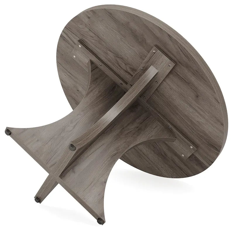 Round Dining Table for 4-6, 47.2 Black Kitchen Table