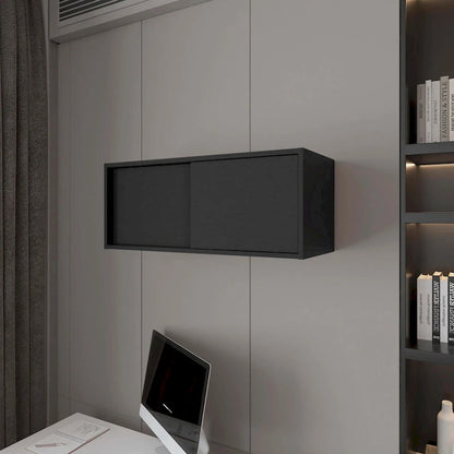 Floating Cabinet with Sliding Door,Black