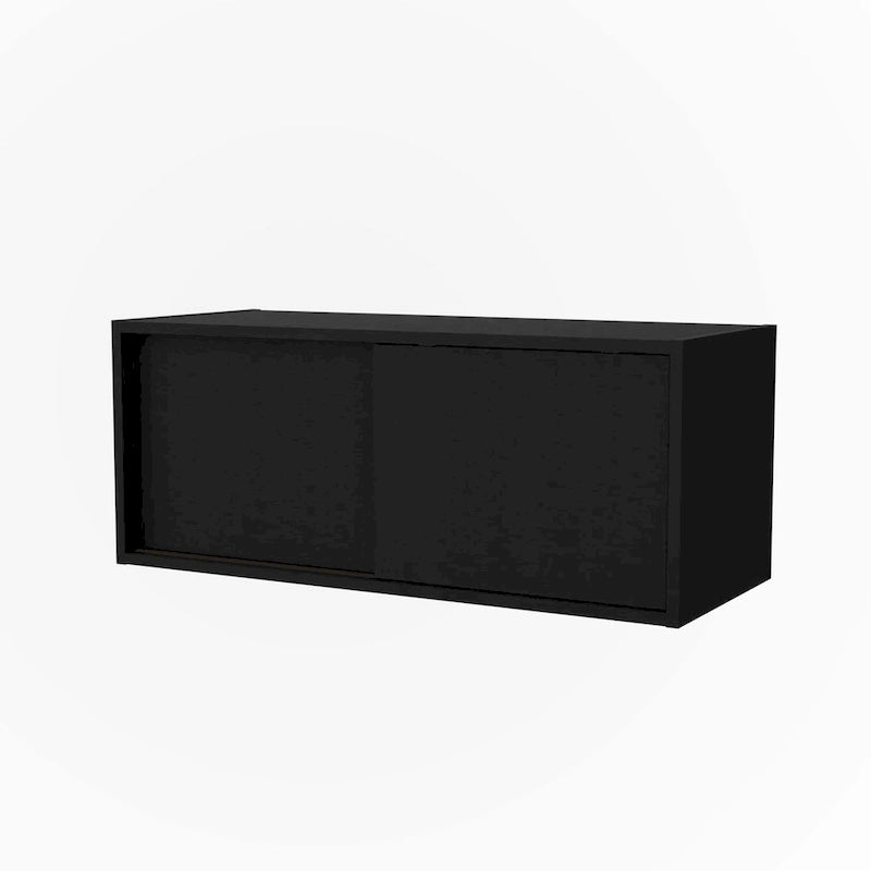 Floating Cabinet with Sliding Door,Black