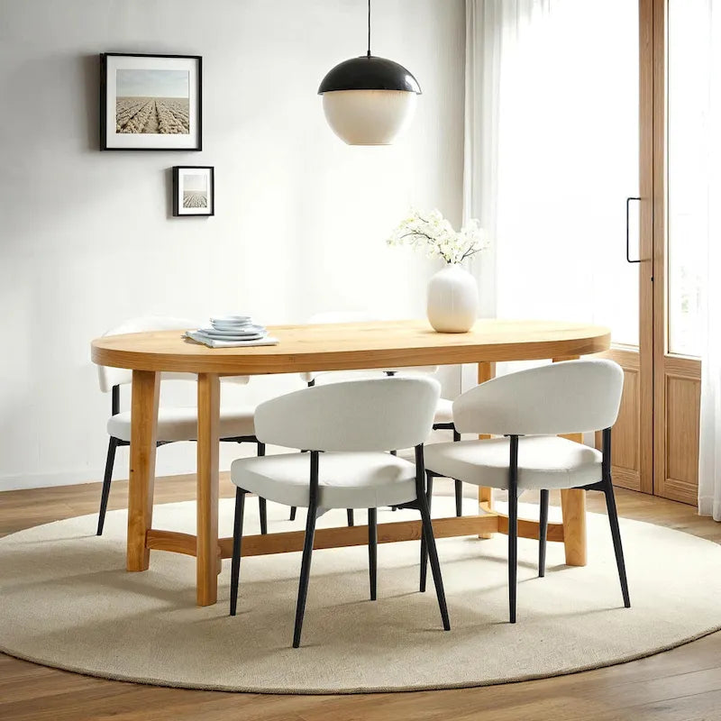 Middlebrook Modern Rustic Solid Oak Wood 70-inch Oval Dining Table