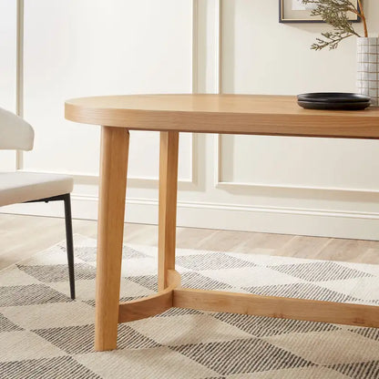 Middlebrook Modern Rustic Solid Oak Wood 70-inch Oval Dining Table