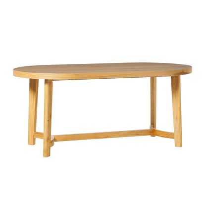 Middlebrook Modern Rustic Solid Oak Wood 70-inch Oval Dining Table