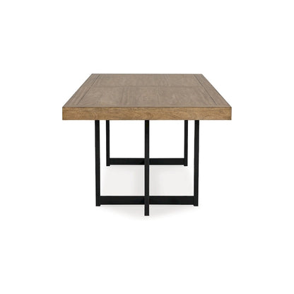 Myka Dining Table, Extension Leaf, Rectangular Brown Wood 80-98 Inch