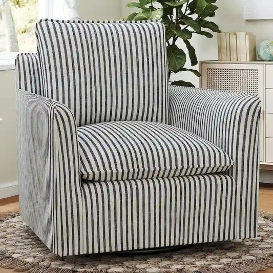Swivel Accent Chair Swivel Barrel Reading Chair with Thick Padded Backrest Cushion