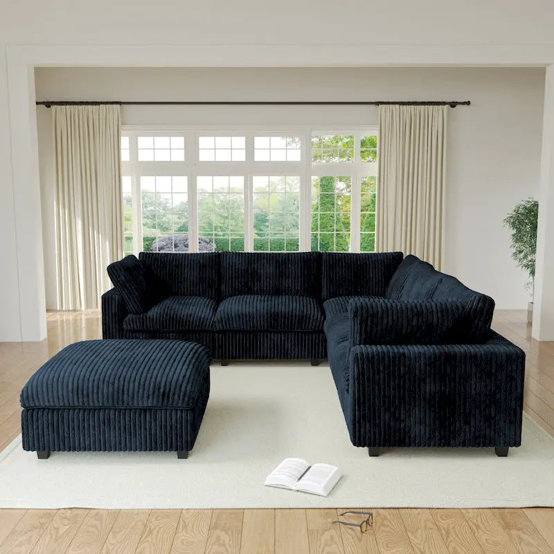 Cloud Corner Sofa Soft Plush Upholstered Modular Sectional Sofa Down Filled Living Room Couch