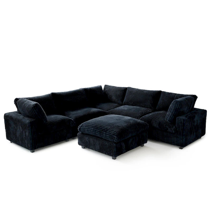 Cloud Corner Sofa Soft Plush Upholstered Modular Sectional Sofa Down Filled Living Room Couch