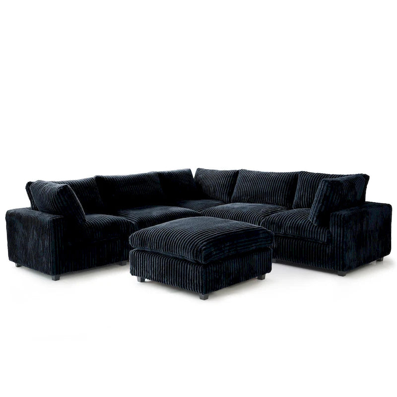 Cloud Corner Sofa Soft Plush Upholstered Modular Sectional Sofa Down Filled Living Room Couch