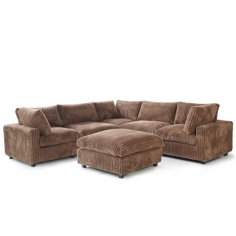 Cloud Corner Sofa Soft Plush Upholstered Modular Sectional Sofa Down Filled Living Room Couch