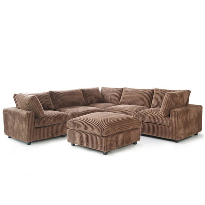 Cloud Corner Sofa Soft Plush Upholstered Modular Sectional Sofa Down Filled Living Room Couch