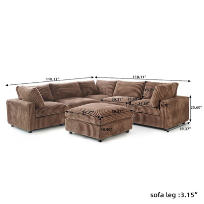 Cloud Corner Sofa Soft Plush Upholstered Modular Sectional Sofa Down Filled Living Room Couch