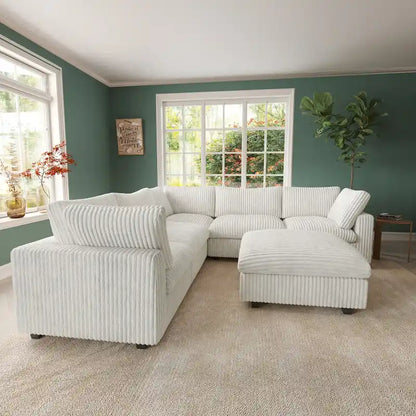 Cloud Corner Sofa Soft Plush Upholstered Modular Sectional Sofa Down Filled Living Room Couch