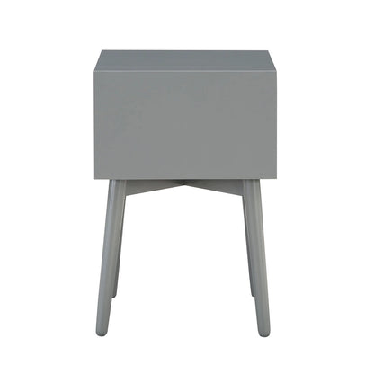 DH BASIC Mid-Century Modern Wood 2-Drawer Compact Nightstand Side Table by Denhour