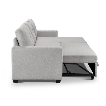 Tufted Sectional Chaise Sofa Sleeper with Storage