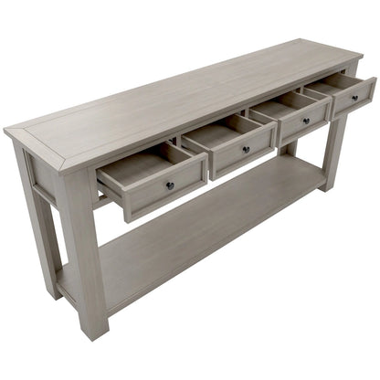4-drawer Console Sofa Table for Entryway Hallway - 14.00 x 63.00 x 30.00