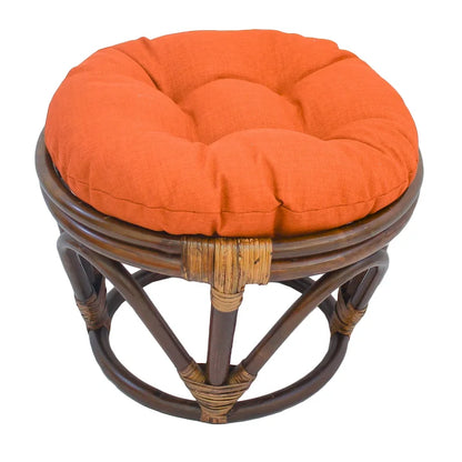 Bali 18-inch Footstool with Solid Outdoor Cushion
