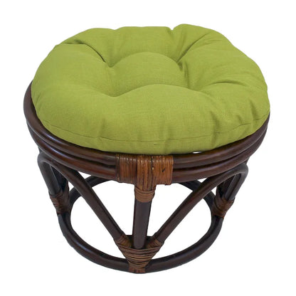 Bali 18-inch Footstool with Solid Outdoor Cushion