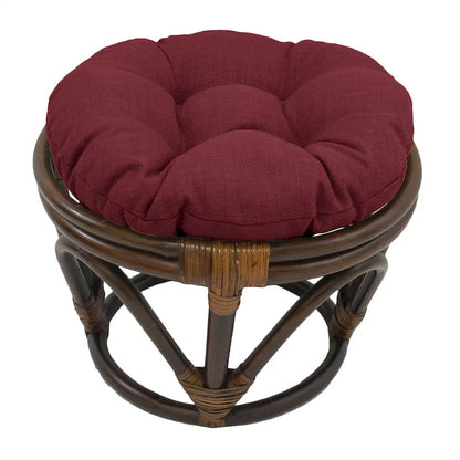 Bali 18-inch Footstool with Solid Outdoor Cushion