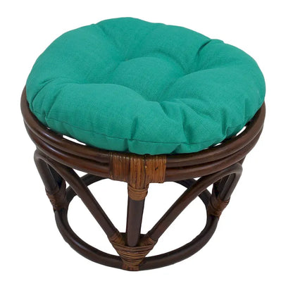 Bali 18-inch Footstool with Solid Outdoor Cushion