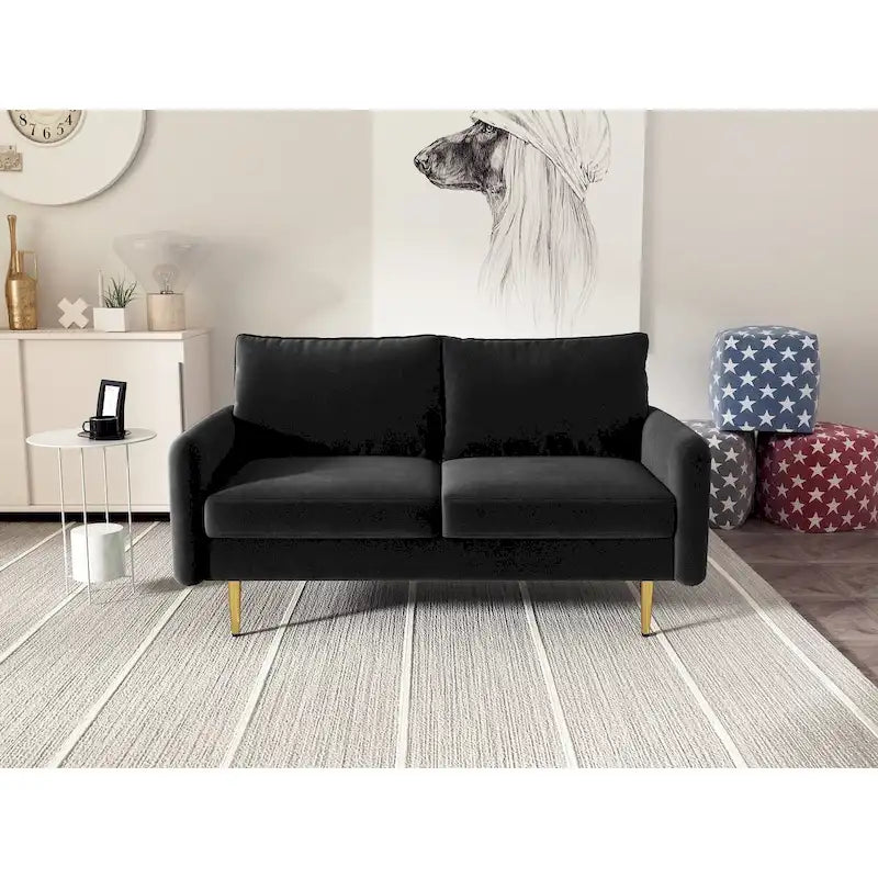 58 Velvet Square Arm Loveseat