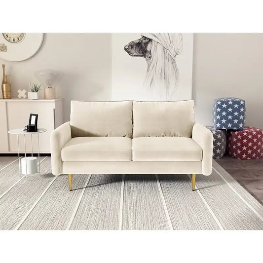 58 Velvet Square Arm Loveseat