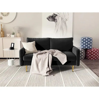 58 Velvet Square Arm Loveseat