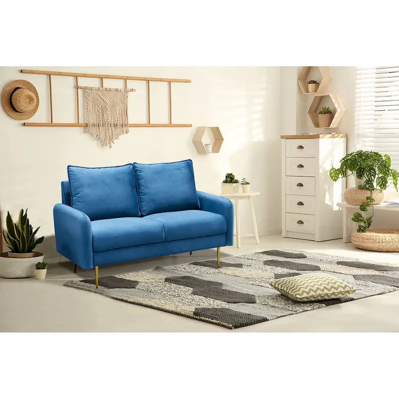 58 Velvet Square Arm Loveseat