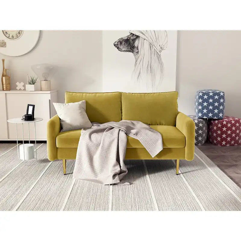 58 Velvet Square Arm Loveseat