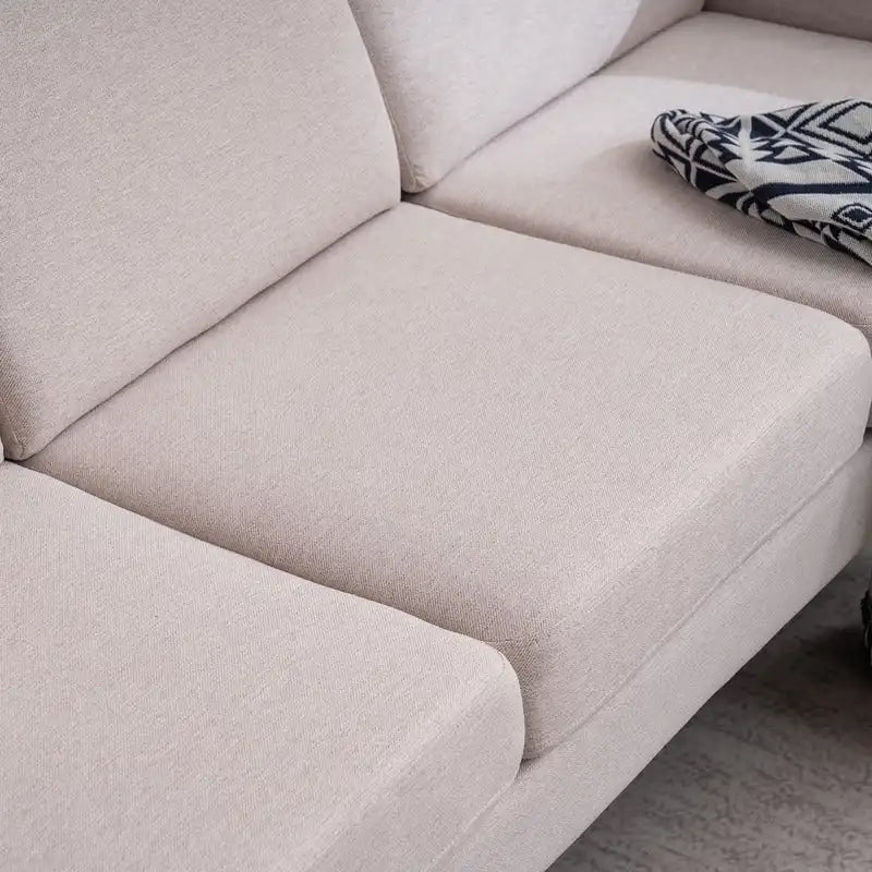 Three Seats Without Chaise Concubine Solid Wood Frame Sofa