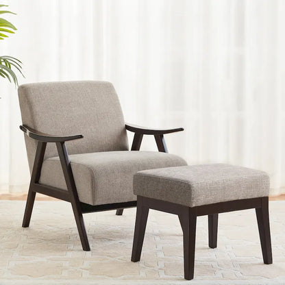 HUIMO Mid Century Modern Armchair and Ottoman Set Upholstered Accent Chair for Living Room, Bedroom