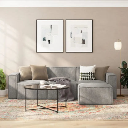 Contemporary Configurable Modular Left Side Sofa Chair with Armrest