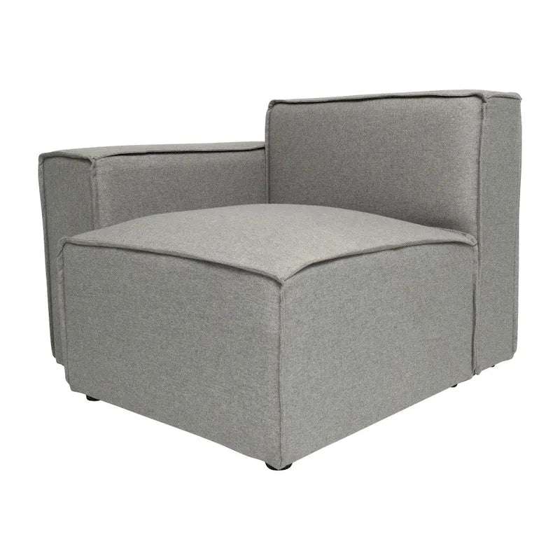 Contemporary Configurable Modular Left Side Sofa Chair with Armrest