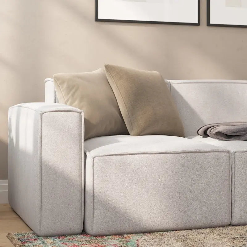 Contemporary Configurable Modular Left Side Sofa Chair with Armrest